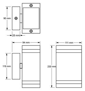 Applique da esterno LITEK 2xGU10/30W/230V IP44 grigio