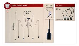 Paulmann 50389 - Lampadario a sospensione con filo NEORDIC 5xE27/20W/230V ragno