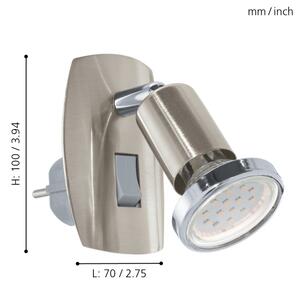 Eglo 902364 - Lampada a spina LED MINI 1xGU10/2,8W/230V cromo opaco