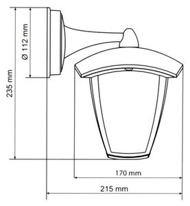 Brilagi - Applique da esterno LED LUNA 1xE27/60W/230V IP44