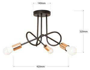 Lampadario a LED da incasso OXFORD 3xE27/15W/230V Nero