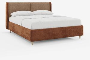 VALKIRIA letto imbottito bicolore con vano contenitore - cuscini schie