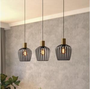 Eglo 901037 - Lampadario a sospensione con filo EMPOLI 3xE27/40W/230V nero/oro