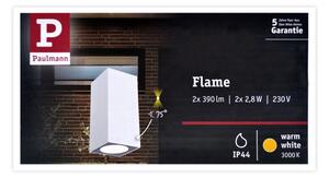 Paulmann 94330 - 2xLED/2,8W IP44 Applique da esterno FLAME 230V bianca
