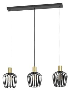 Eglo 901037 - Lampadario a sospensione con filo EMPOLI 3xE27/40W/230V nero/oro