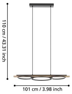 Eglo 901714-LED lampadario dimmerabile BOYAL 2xLED/12,5W/230V+LED/15,5W beige/nero