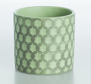 Portavaso Deco' in ceramica colore verde H 15 cm, Ø 17 cm