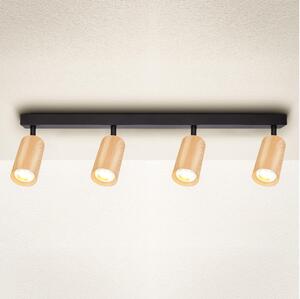 Brilagi - Faretto SELE 4xGU10/30W/230V nero/decorazioni in rovere