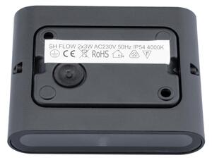 Applique a LED da esterno FLOW 2xLED/3W/230V IP54 nero