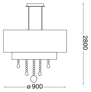 Ideal Lux - Lampadario di cristallo a sospensione OPERA 10xE27/60W/230V diametro 90 cm bianco