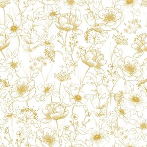 Carta da parati per bambini 10 m x 50 cm Flowers Botany - Lilipinso