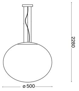 Ideal Lux - Lampadario a sospensione con filo CANDY 1xE27/42W/230V diametro 50 cm bianco