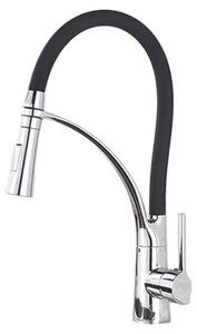 Rubinetto da cucina, con erogatore estraibile, design moderno, cromato, finitura cromata