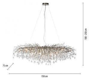 Paul Neuhaus 2031-55 - Lampadario a sospensione con filo ICICLE 15xG9/40W/230V 75x150 cm cromo