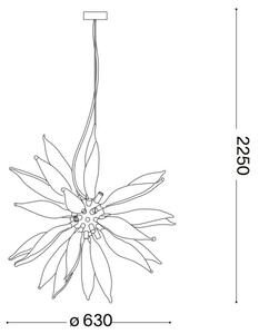 Ideal Lux - Lampadario LED a sospensione con filo LEAVES 8xG9/3W/230V diametro 63 cm bianco