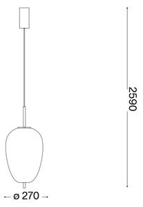Ideal Lux - Lampadario LED a sospensione con filo UMILE LED/20W/230V diametro 27 cm CRI 90 ottone/bianco