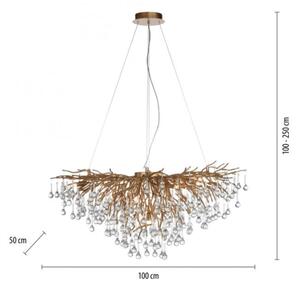 Paul Neuhaus 2192-11 - Lampadario a sospensione con filo ICICLE 10xG9/40W/230V 50x100 cm ottone