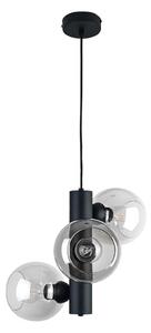 Lampadario a sospensione con filo TUBE 3xE27/60W/230V nero/limpido