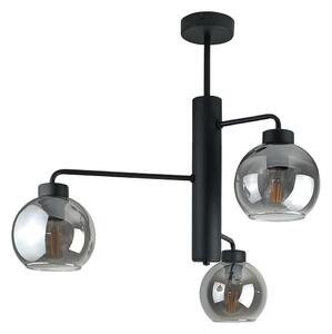 Lampadario a sospensione con supporto rigido FLEX 3xE27/60W/230V nero/fumé nero