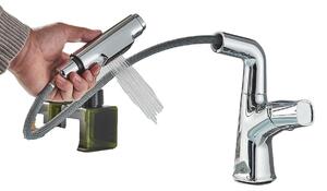 Miscelatore per lavabo, con estensione, rotazione a 360°, finitura cromata, cromato