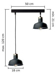 Lampadario a sospensione con filo HEBE 2xE27/60W/230V nero