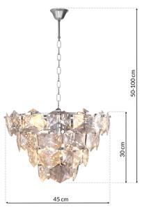 Lampadario su catena DIANA 6xE14/40W/230V cromo opaco