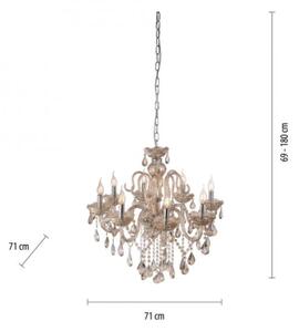 Paul Neuhaus 3081-97 - Lampadario di cristallo su catena GRACIA 8xE14/40W/230V dorato