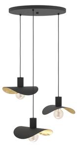 Eglo 390395 - Lampadario a sospensione con filo SACEDA 3xE27/40W/230V nero/oro