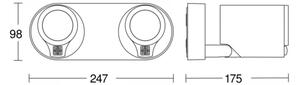 STEINEL 058654- Lampada LED da esterno con sensore SPOT DUO 2xGU10/7,5W/230V IP44