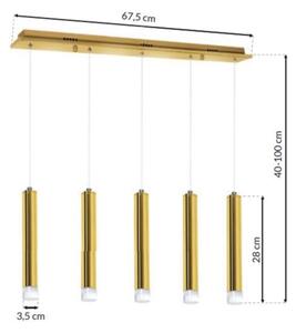 Lampadario LED su filo GOLDIE 5xLED/25W/230V dorato