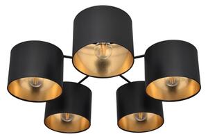 Lampadario a plafone ALBA 5xE27/15W/230V nero/dorato