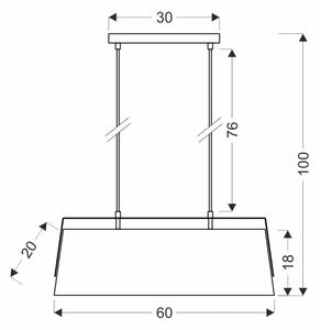 Lampadario a sospensione con filo MILBURY 2xE27/40W/230V marrone