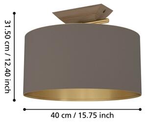 Eglo 390335 - Plafoniera SANTANDRIA 1xE27/40W/230V marrone/oro