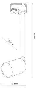 Lampadario a sospensione con supporto rigido per sistema a binario TOP 1xGU10/10W/230V oro/nero