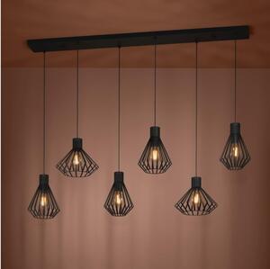 Eglo 390126 - Lampadario a sospensione con filo BASIDANO 6xE27/40W/230V nero