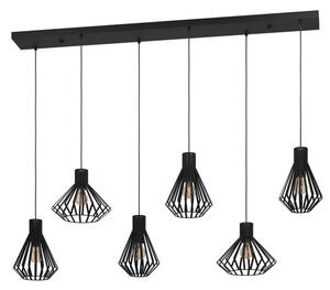 Eglo 390126 - Lampadario a sospensione con filo BASIDANO 6xE27/40W/230V nero