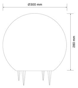 Lampada da esterno ARGENTO 1xE27/15W/230V diametro 30 cm IP65 grigio