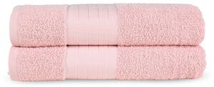 Set di 2 asciugamani in spugna di cotone rosa 70x140 cm - Good Morning