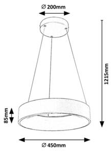 Rabalux - Lampadario LED dimmerabile su filo LED/24W/230V tondo + TC 3000-6000K