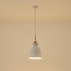 Lampadario a sospensione con filo 1xE27/15W/230V bianco diametro 19,5 cm