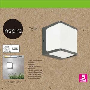Applique Telin LED in alluminio, grigio, 14.2W 1400LM IP54 INSPIRE
