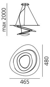 Artemide 1249020A -Lampadario a sospensione con filo LED dimmerabile PIRCE LED/27W/230V 3000K oro