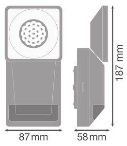Ledvance - Applique da esterno a LED con sensore SPOT LED/8W/230V IP55 nera
