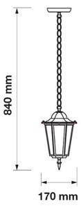 Lampadario su catena da esterno 1xE27/40W/230V IP44 bianco
