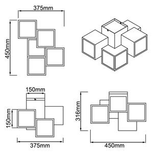 Brilliant - Plafoniera LED CUBIX 5xLED/7,6W/230V 3000K bianco