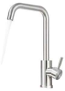 Rubinetto da cucina, con bocchetta girevole a 360°, design monocomando, finitura in nichel spazzolato, attacco G1/2