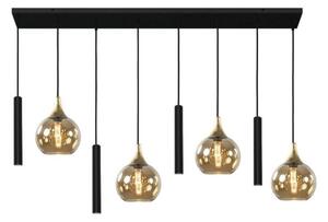 Lampadario a sospensione con filo CALYPSO 4xGU10/60W/230V + 4xE27/60W nero/oro