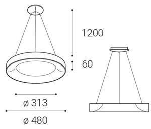 LED2 - Lampadario LED su filo BELLA LED/40W/230V 3000/4000K nero