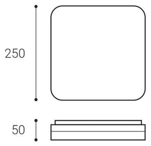 LED2 - Plafoniera LED SQUARE LED/12W/230V IP54 3000/4000/5700K