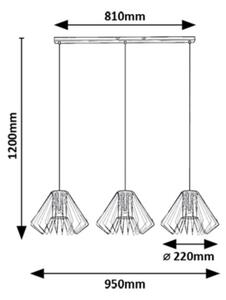 Rabalux 72371 - Lampadario a sospensione con filo EMERENCIA 3xE27/40W/230V